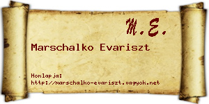 Marschalko Evariszt névjegykártya